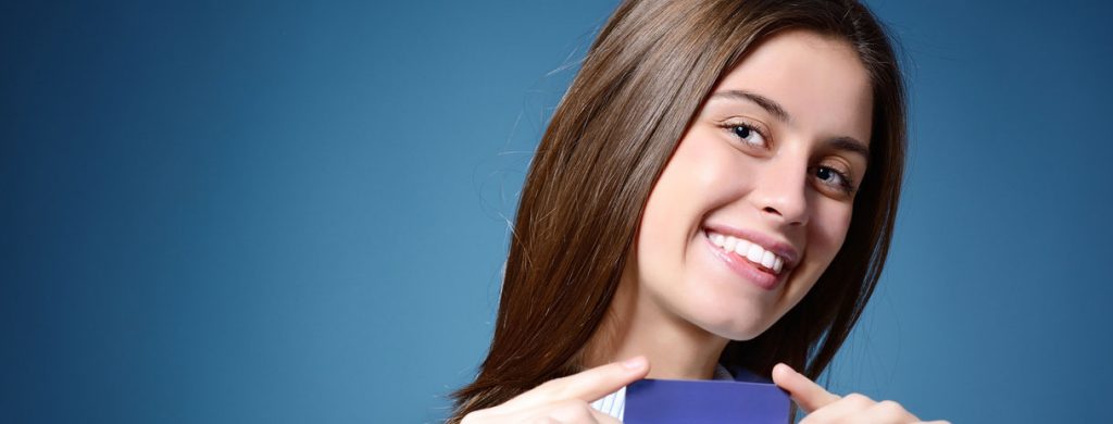 Stock image of a girl smiling