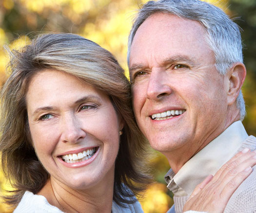 Stock image of elder couple smiling